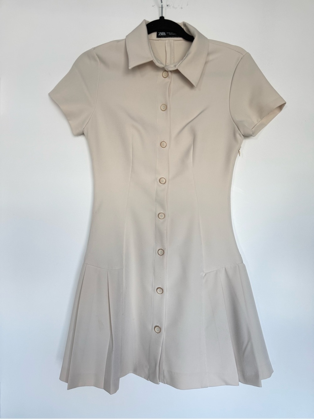 Zara White / Cream Button Dress 1631 - XS